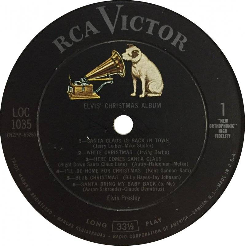 Elvis Presley Elvis Christmas Album : LP Label A